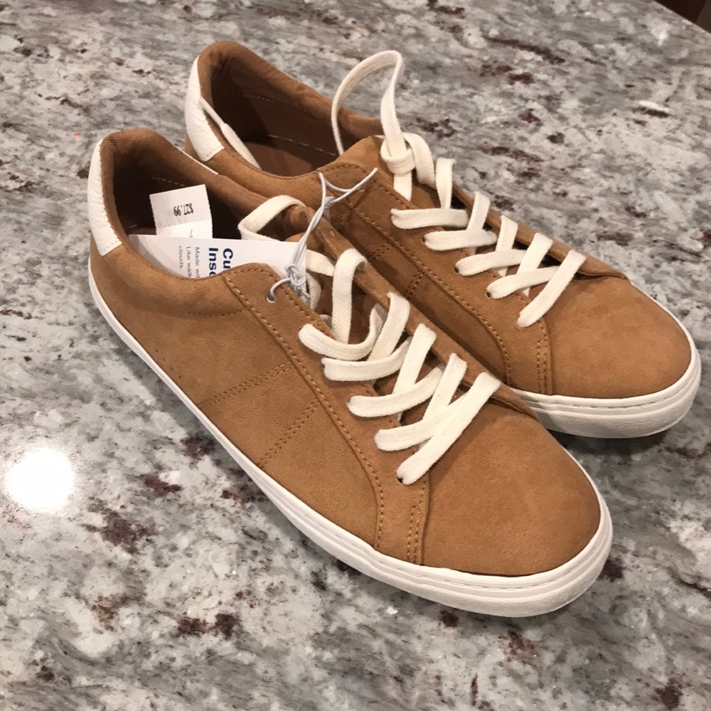 Brand new camel suede sneakers womens